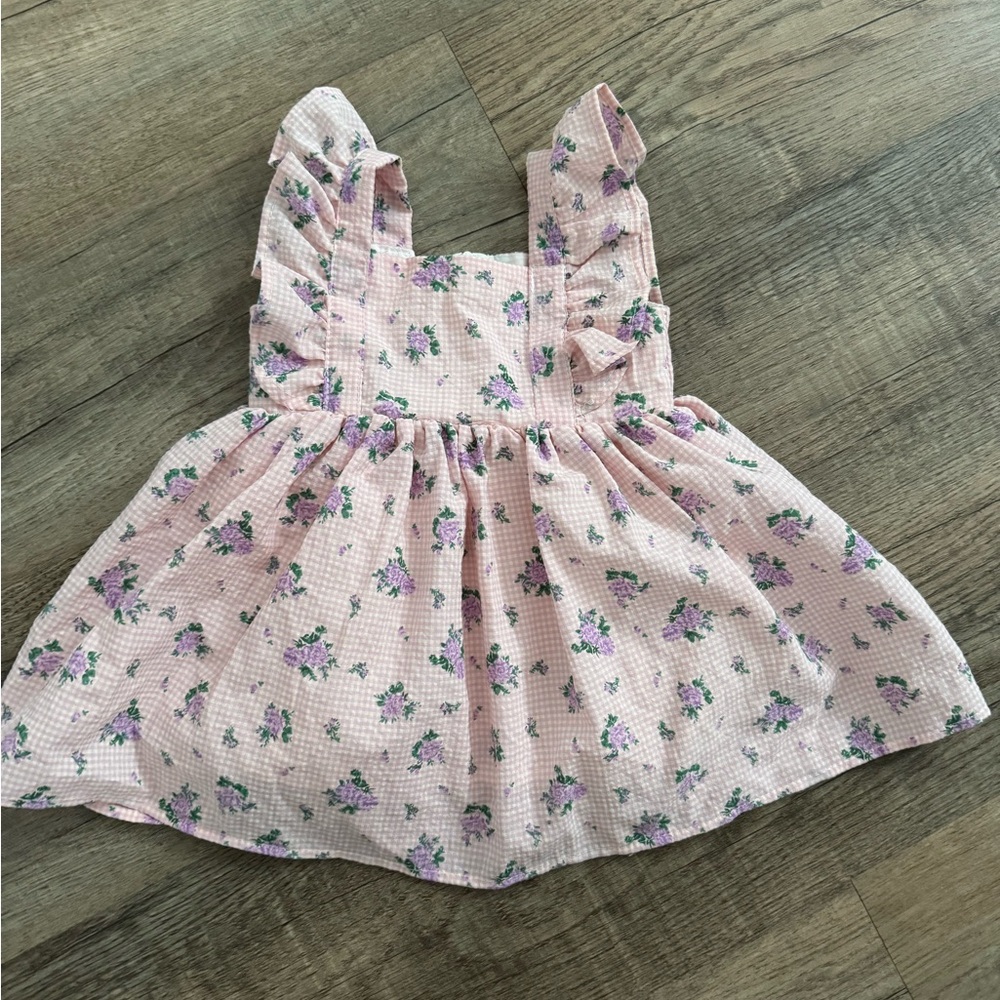 Popatu Floral Pinafore Ruffle Dress